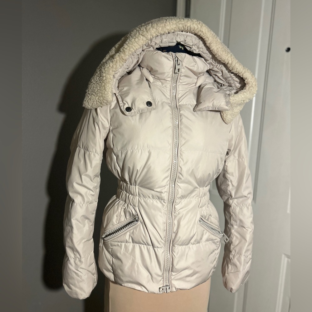 Coach Women's off-white Hooded Puffer Jacket